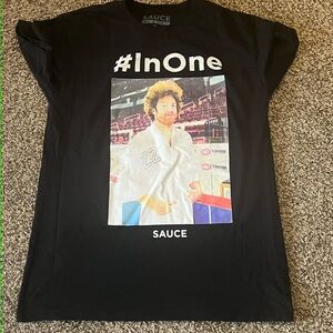 Sauce hockey Black Graphic T-Shirt with #InOne Print ex med never worn